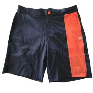 Rhone Mens Barrier Board Shorts Navy Emberglow Orange Mesh Liner Medium
